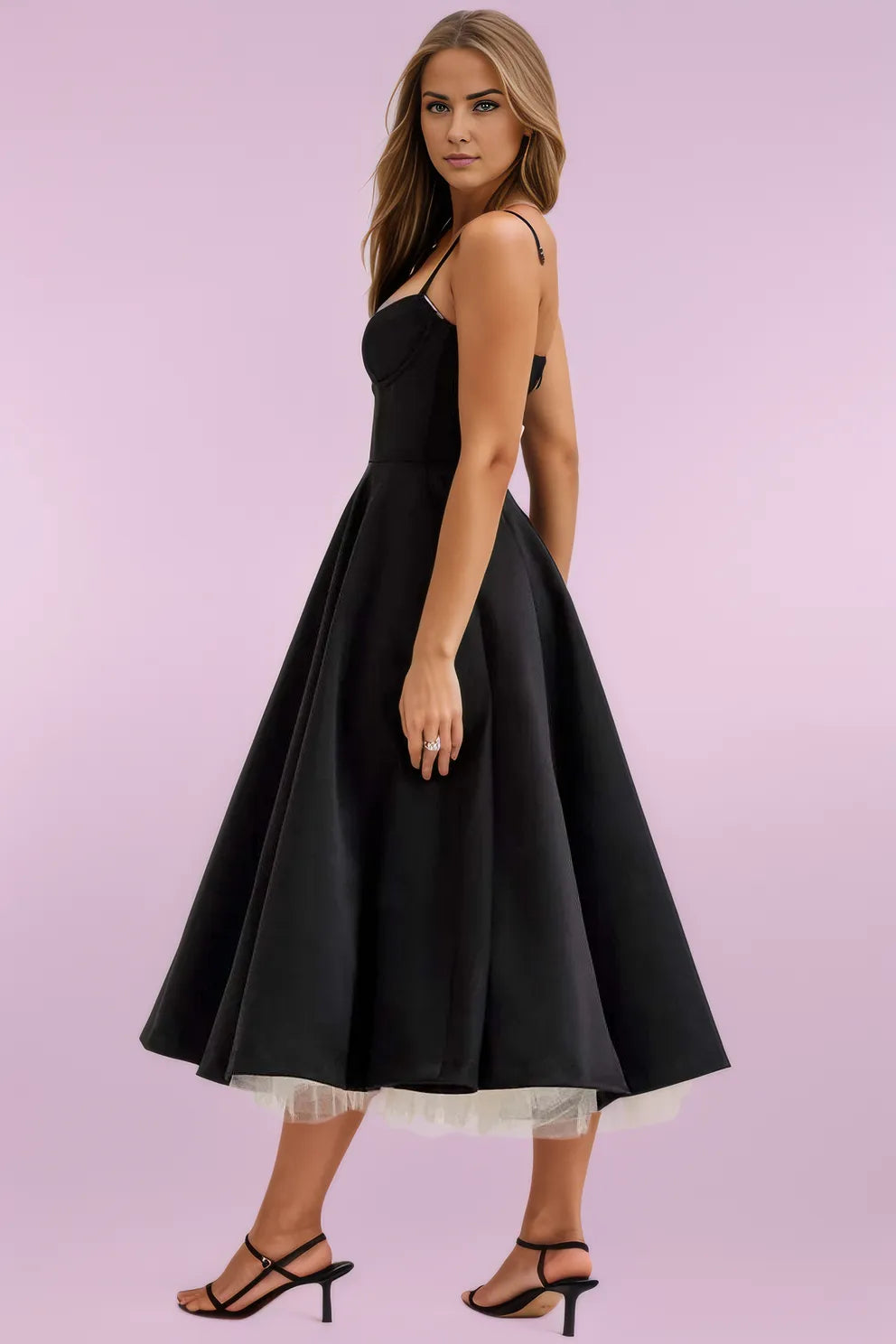 Black Christina Midi Dress