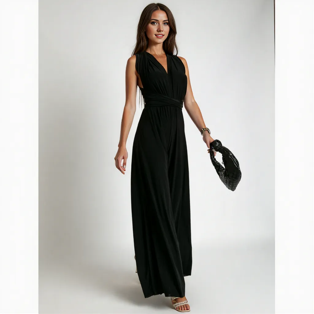 Daisy | Stylish Sleeveless Wide-Leg Jumpsuit for Women | Wrap Waist Design