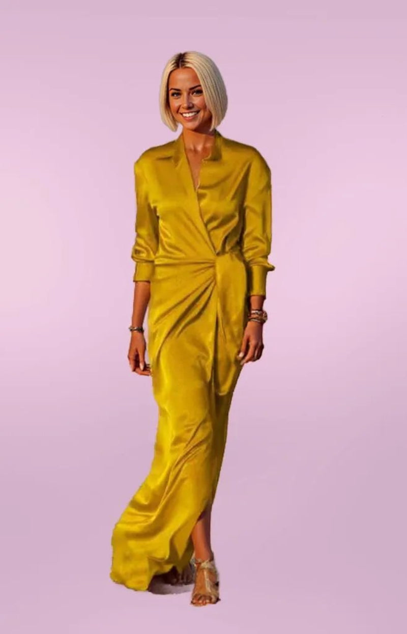 Chic Lightweight Silk Style Midi Dress | Timeless Year-Round Style for Women