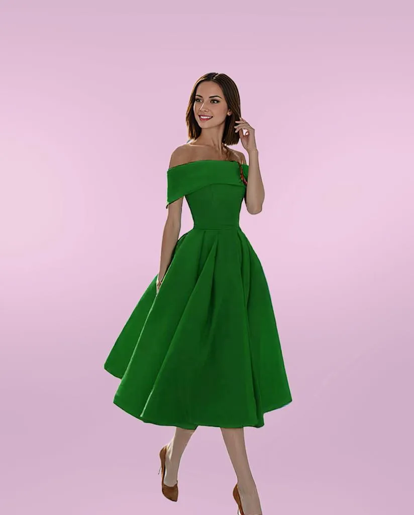 Elegant Midi Off-Shoulder Flare Dress for Women