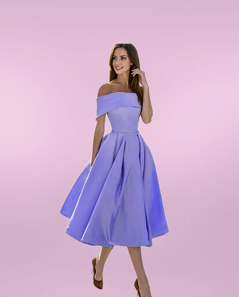 Elegant Midi Off-Shoulder Flare Dress for Women