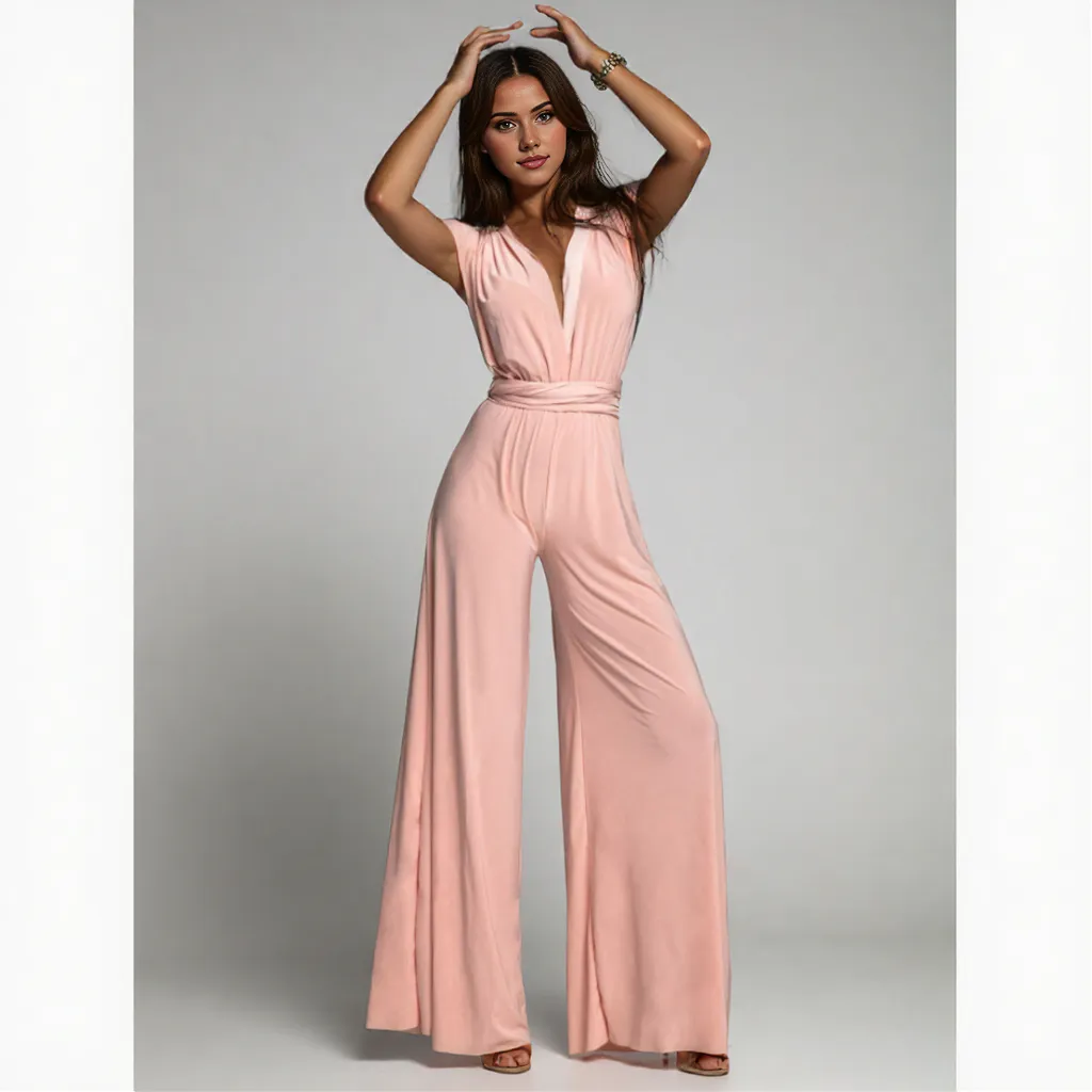 Daisy | Stylish Sleeveless Wide-Leg Jumpsuit for Women | Wrap Waist Design