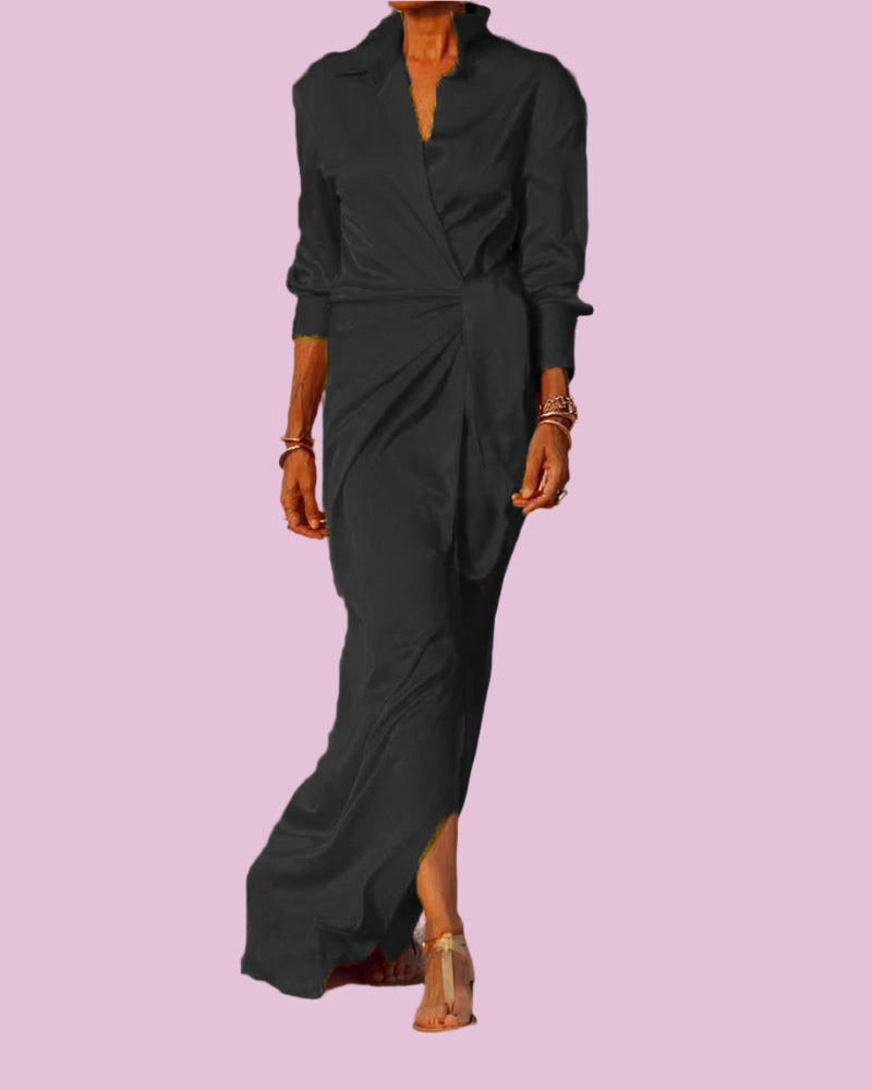 Chic Lightweight Silk Style Midi Dress | Timeless Year-Round Style for Women