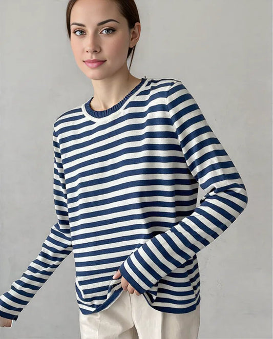 Sabrina | Chic Striped Long Sleeve Top for Effortless Style