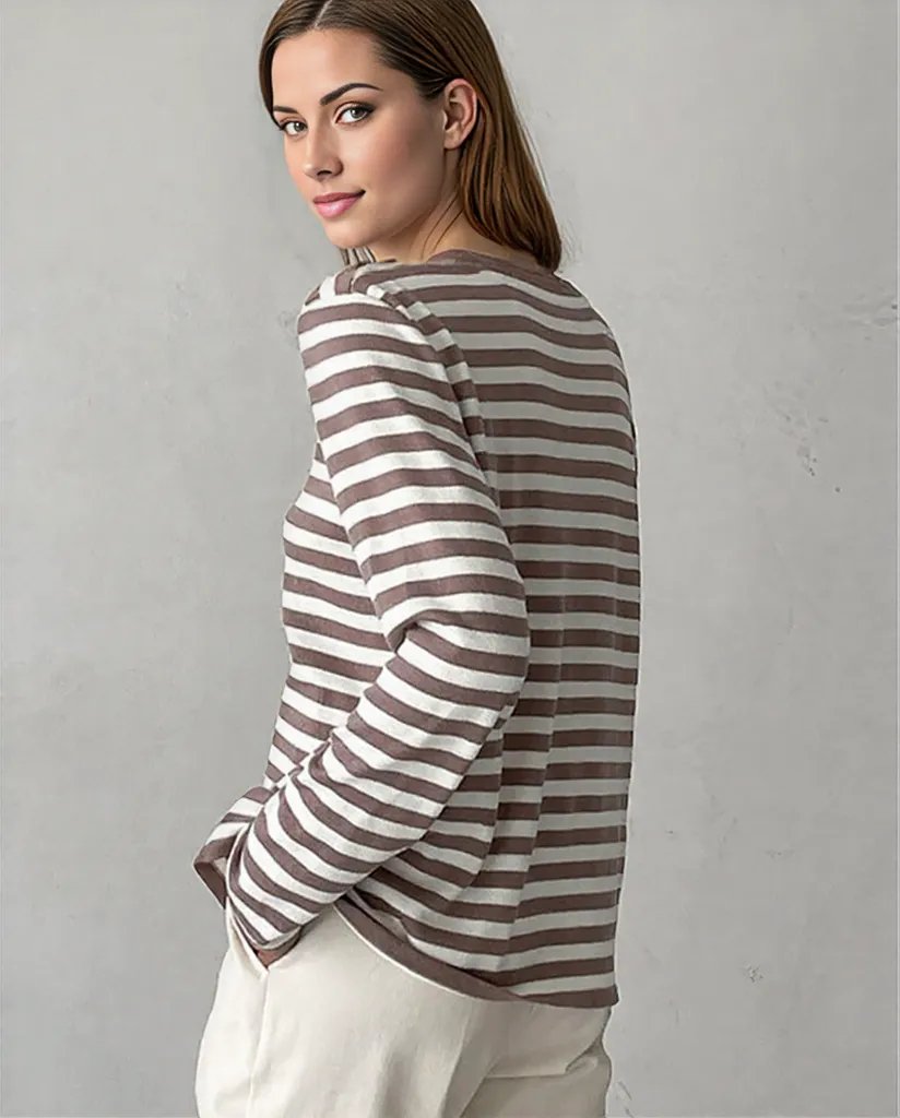 Sabrina | Chic Striped Long Sleeve Top for Effortless Style