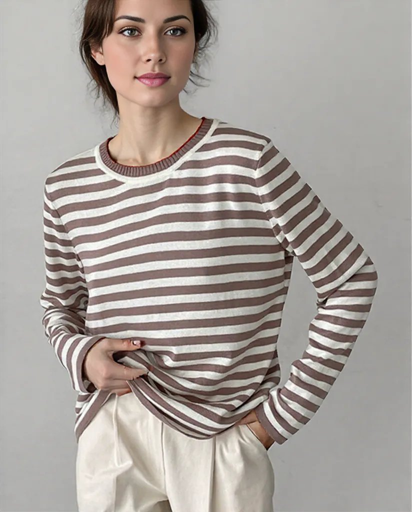 Sabrina | Chic Striped Long Sleeve Top for Effortless Style