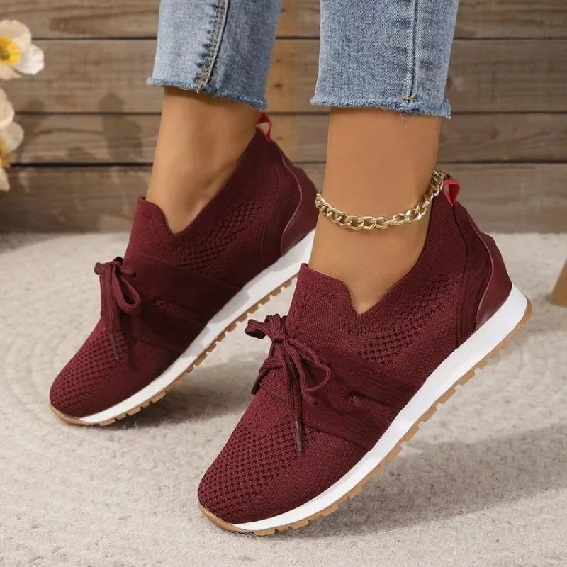 Ladies' Lace-Up Mesh Comfort Sneakers