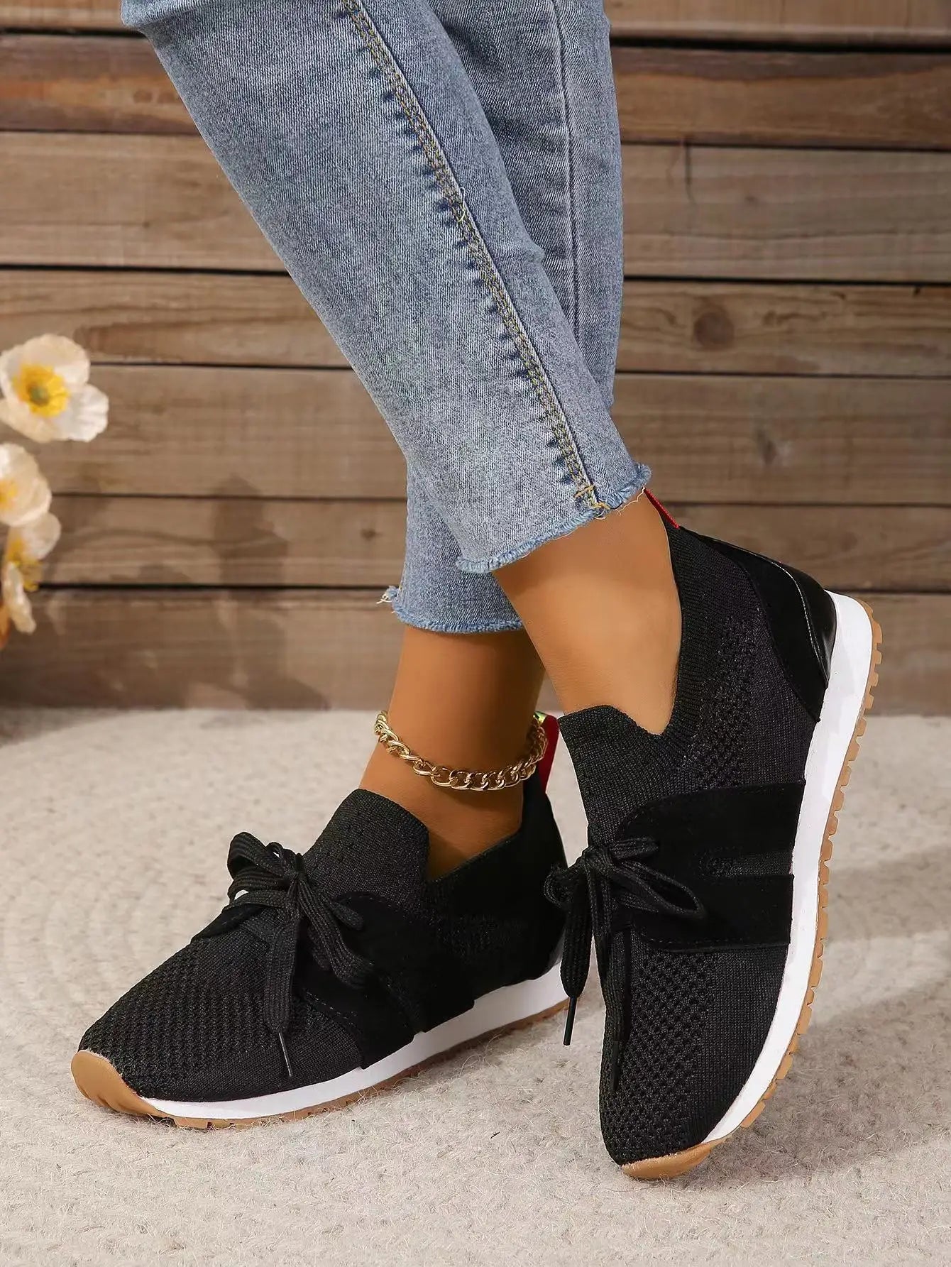 Ladies' Lace-Up Mesh Comfort Sneakers