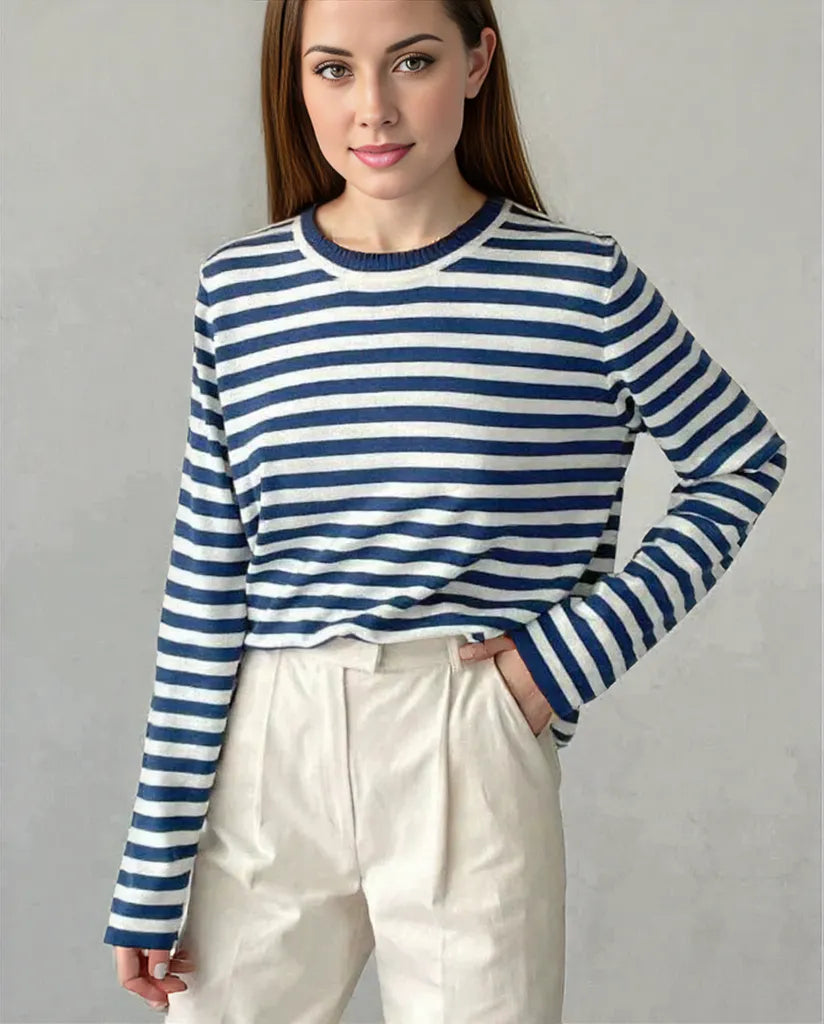 Sabrina | Chic Striped Long Sleeve Top for Effortless Style