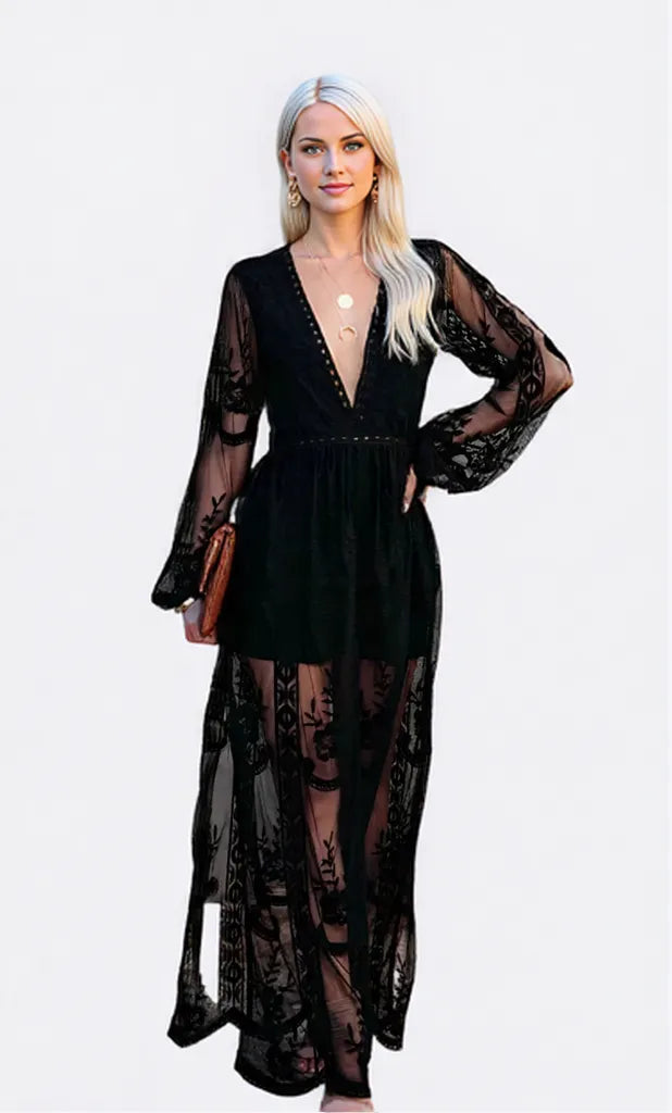 Marilyn - Classic Bohemian Lace Maxi Dress for Women