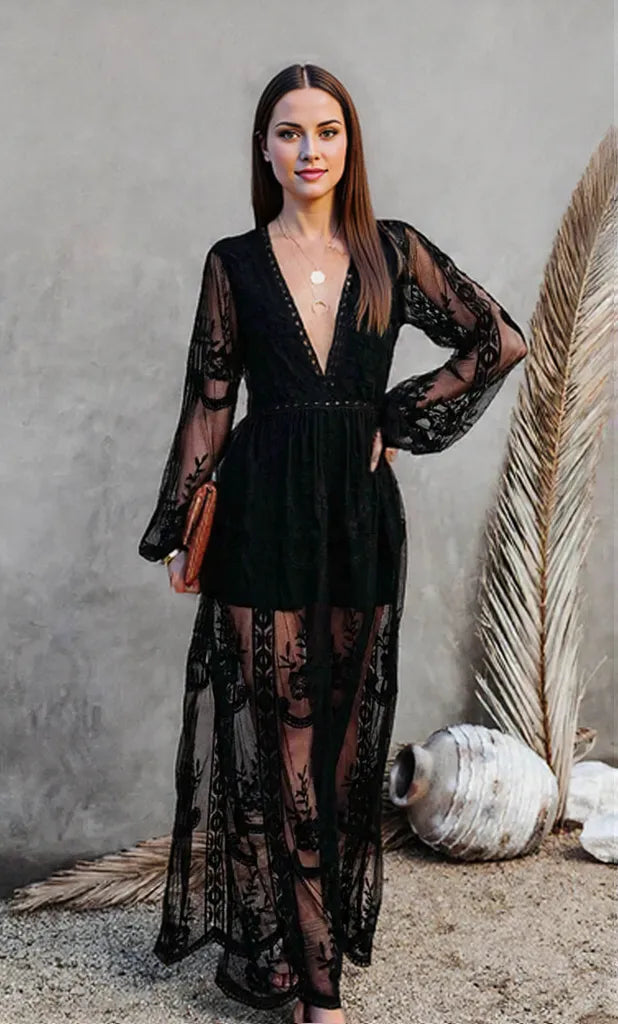 Marilyn - Classic Bohemian Lace Maxi Dress for Women